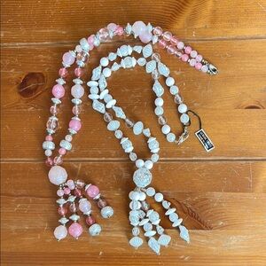 Pink and White Beaded Necklace